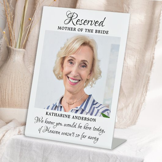 Moeder van Bride Foto Heaven Memorial Wedding Reclamebord Met Voetstuk