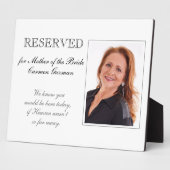 Moeder van Bride Gereserveerde Foto Memorial Weddi Fotoplaat (Zijkant)