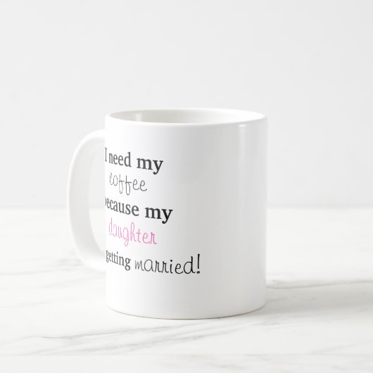 Moeder van Bride Gift - Coffee Mok/Cup Koffiemok (Voorkant links)