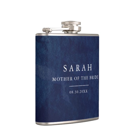 Moeder van Bride Gift Waterverf Blue Wedding Flask Heupfles (Rechts)