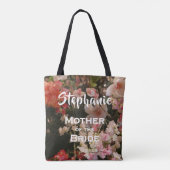 Moeder van Bride, naam, Vele bloemen Tote Bag (Achterkant)
