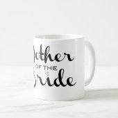 Moeder van Bride Retro Script Black op wit Koffiemok (Voorkant rechts)