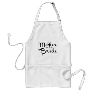 Moeder van Bride Retro Script Black op wit Standaard Schort