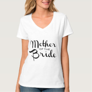 Moeder van Bride Retro Script Black op wit T-shirt