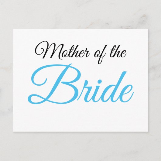 Moeder van Bride Script Blue Briefkaart (Voorkant)