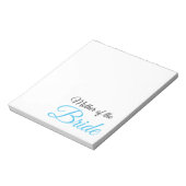 Moeder van Bride Script Blue Notitieblok (Linkerzijde)