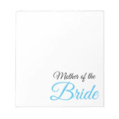 Moeder van Bride Script Blue Notitieblok (Voorkant)
