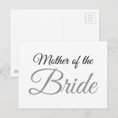 Moeder van Bride Script Gray Briefkaart (Voorkant / Achterkant)