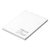 Moeder van Bride Script Gray Notitieblok (Linkerzijde)