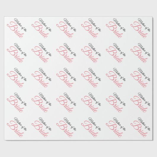 Moeder van Bride Script Roze Cadeaupapier (Zoom)