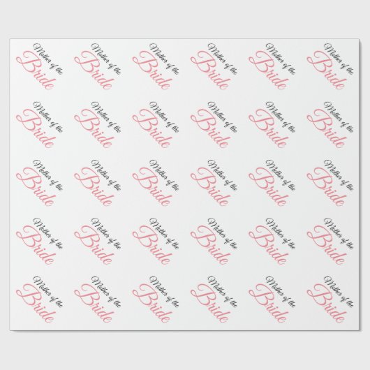Moeder van Bride Script Roze Cadeaupapier (Vlak)
