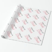 Moeder van Bride Script Roze Cadeaupapier (Uitgerold)