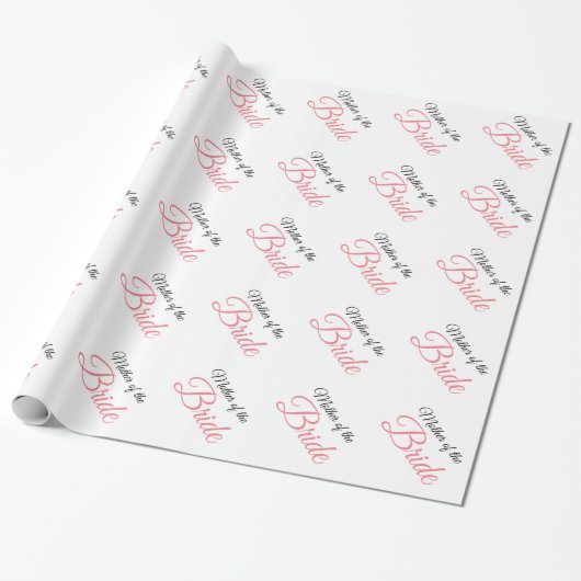 Moeder van Bride Script Roze Cadeaupapier (Uitgerold)