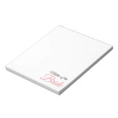 Moeder van Bride Script Roze Notitieblok (Linkerzijde)