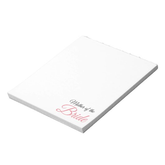 Moeder van Bride Script Roze Notitieblok (Linkerzijde)
