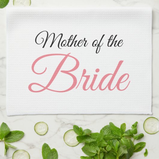 Moeder van Bride Script Roze Theedoek (Gevouwen)