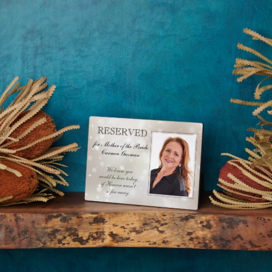 Moeder van bride Stars Gereserveerde herdenkingswe Fotoplaat (Zijkant)