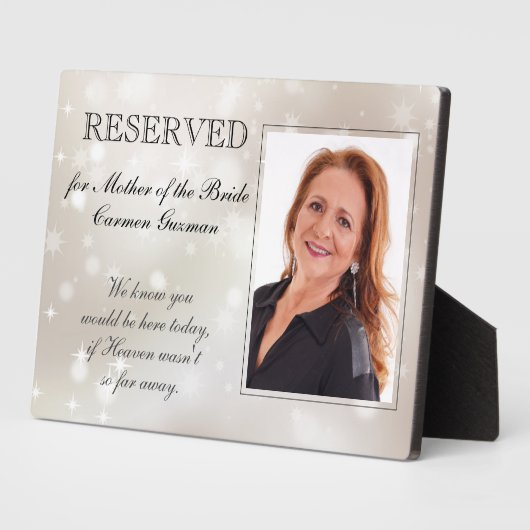 Moeder van bride Stars Gereserveerde herdenkingswe Fotoplaat (Zijkant)