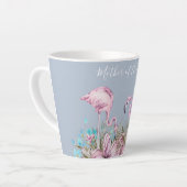 MOEDER-VAN-BRUID Blushing Flamingo Tropische bruil Latte Mok (Linkerhoek)