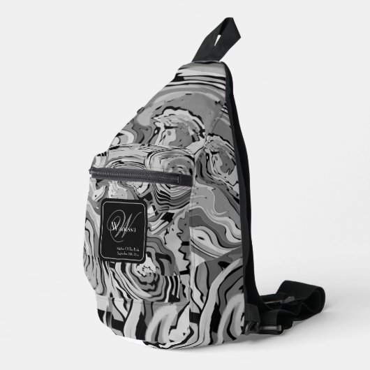 Moeder van bruid Gift Modern Patroon Chic Monogram Sling Bag (Rechterhoek)