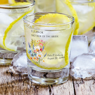 Moeder van Bruid Land Wildbloem Bloemen Bruiloft Shot Glas
