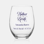 Moeder van bruid wijnglas zonder voet (Voorkant)