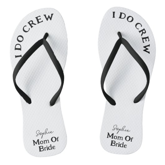 Moeder van bruid zwart-wit naam teenslippers (Voetbed)