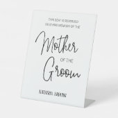 Moeder van bruidegom gedenkstoel Gereserveerde bru Reclamebord Met Voetstuk (Voorkant)