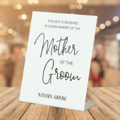 Moeder van bruidegom gedenkstoel Gereserveerde bru Reclamebord Met Voetstuk