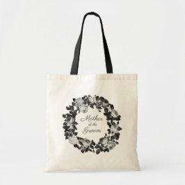 Moeder van bruidegom Zwart Wit  Rozen Krans Tote Bag