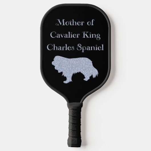 Moeder van Cavalier King Charles Spaniel Silver Pickleball Paddle (Achterkant)