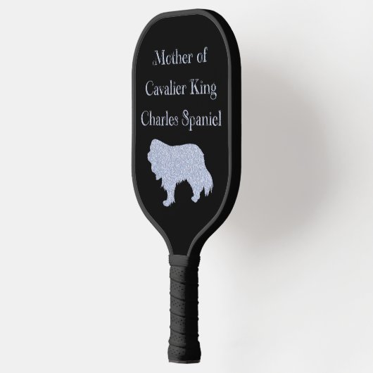 Moeder van Cavalier King Charles Spaniel Silver Pickleball Paddle (Links)