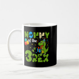 Moeder van de 3e verjaardag T-Rex verjaardag dinos Koffiemok