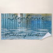 Moeder van de Abstracte waterreflectie Blauw  Strandlaken (Voorkant)