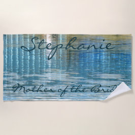 Moeder van de Abstracte waterreflectie Blauw  Strandlaken