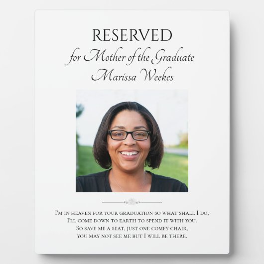 Moeder van de Afstuderen hemel gedenkteken met fot Fotoplaat (Voorkant)