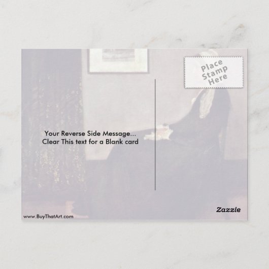 Moeder van de artiest van James McNill Whistler Briefkaart (Achterkant)