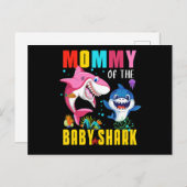 Moeder van de Baby Shark T-shirt verjaardag oma Sh Uitnodiging Briefkaart (Voorkant / Achterkant)