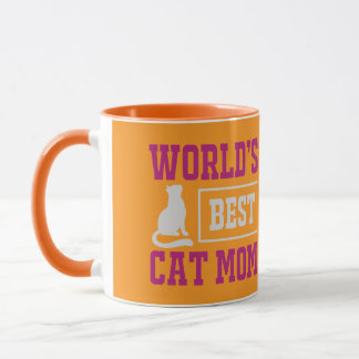 Moeder van de Beste Kat ter Wereld Oranje en Paars Mok