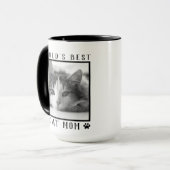 Moeder van de Beste Kat ter Wereld Pootafdrukken Z Mok (Voorkant links)