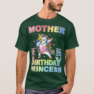 Moeder van de Birthday prinses Dabbing Unicorn Gi T-shirt