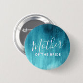 Moeder van de blauwgroen abstracte speld van de br ronde button 5,7 cm (Voorkant /achterkant)