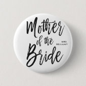 Moeder van de Bride | Aangepaste bruiloft in Scrip Ronde Button 5,7 Cm (Voorkant)