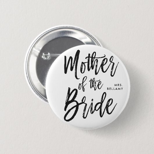 Moeder van de Bride | Aangepaste bruiloft in Scrip Ronde Button 5,7 Cm (Voorkant /achterkant)