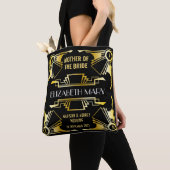 Moeder van de Bride Art Deco Wedding Gold & Black Tote Bag (Dichtbij)