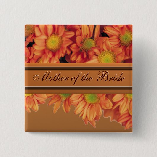 Moeder van de Bride Autumn Flowers Button (Voorkant)