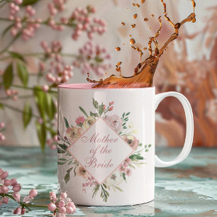 Moeder van de Bride Beauful Floral Pink Chic Tweekleurige Koffiemok