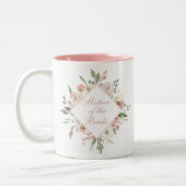 Moeder van de Bride Beauful Floral Pink Chic Tweekleurige Koffiemok (Links)