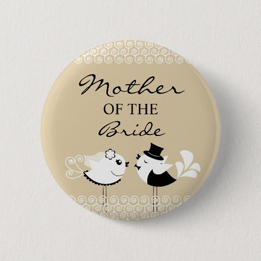 Moeder van de Bride Birds Wedding Button (Voorkant)