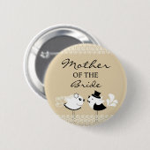 Moeder van de Bride Birds Wedding Button (Voorkant /achterkant)